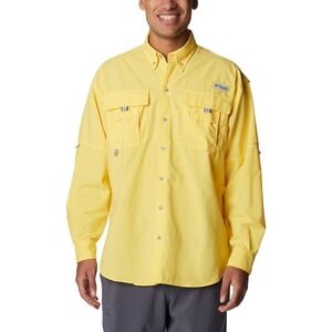 Columbia PFG Omni Shade Yellow Long Sleeve Fishing Shirt Size Large Mens